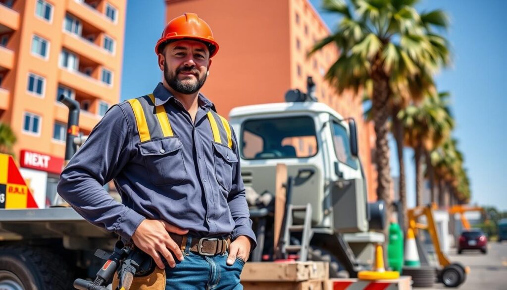 Image of a San Diego contractor with their equipment