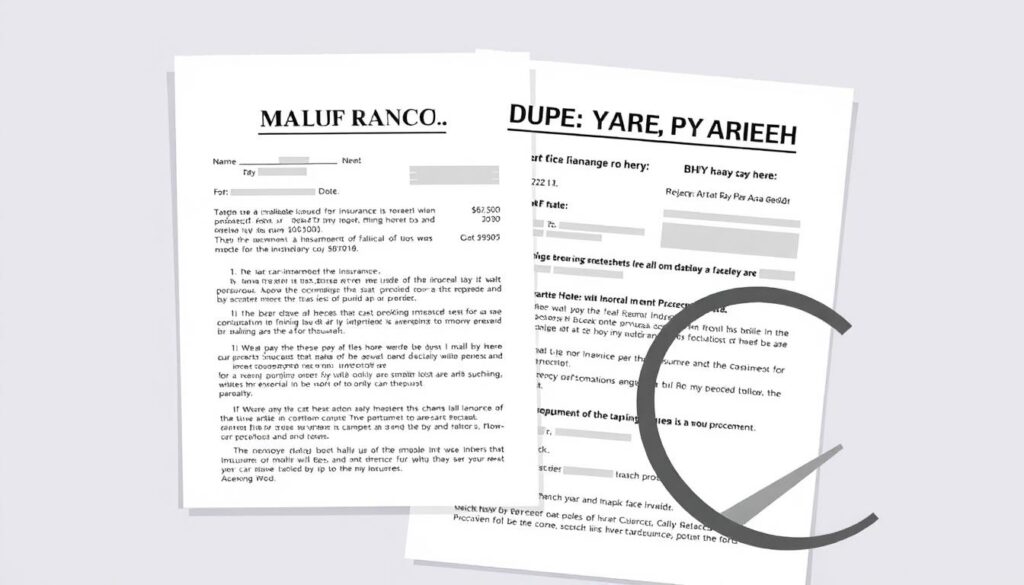 Image of a car insurance policy with a BHPH financing agreement