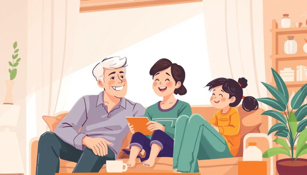 Image of a family enjoying quality time together, symbolizing the security provided by life and health insurance.