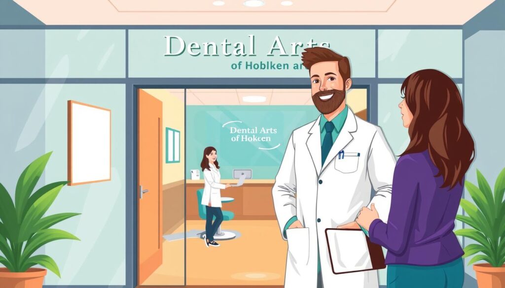 Image of a friendly dentist welcoming patients at Dental Arts of Hoboken